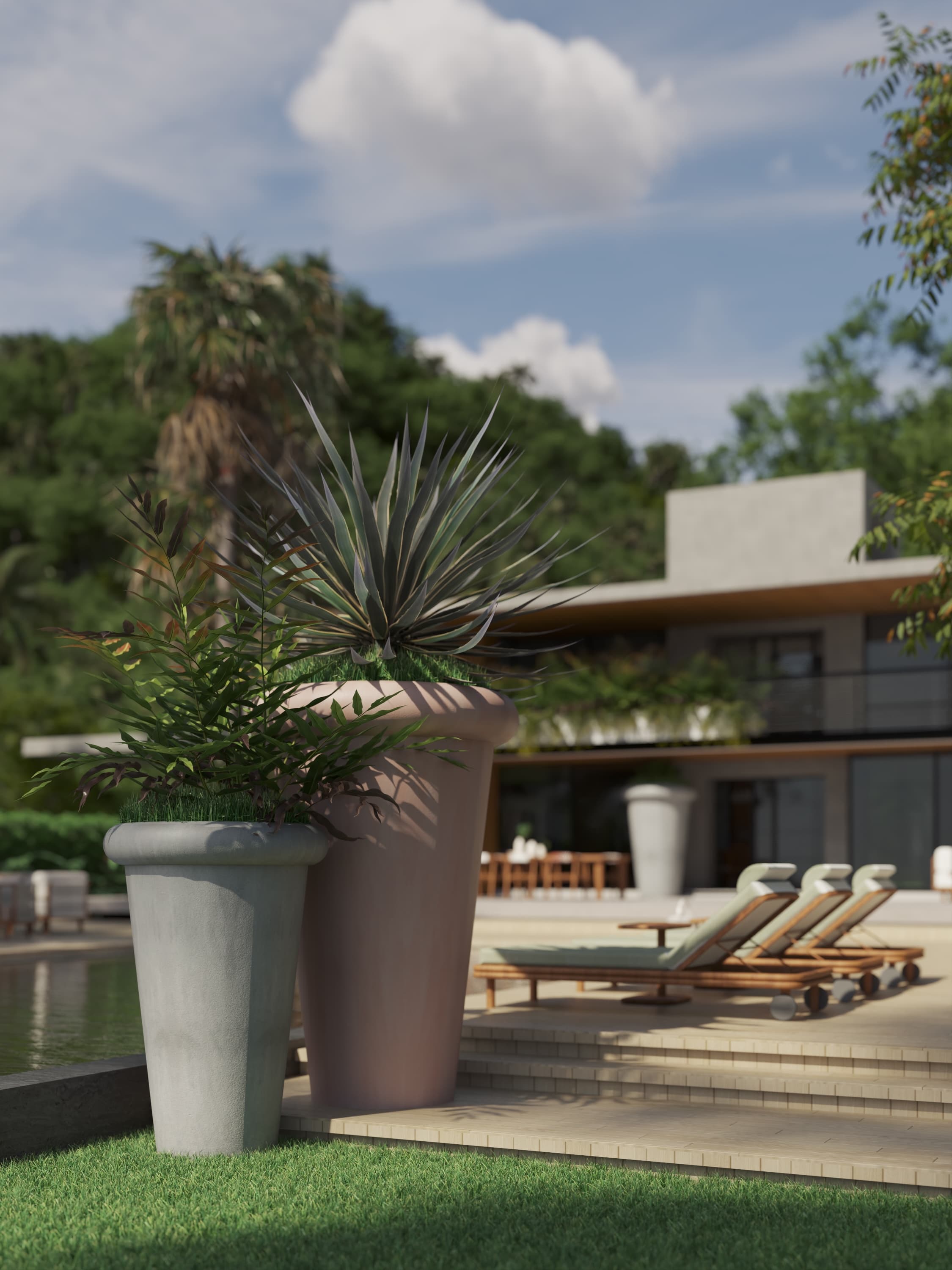 Outdoor living room in the garden